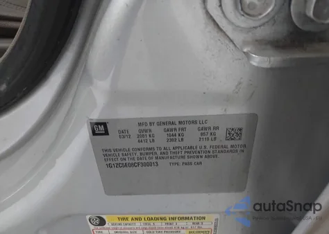 2012 Chevrolet Malibu 1Lt из США, поврежденный, VIN 1G1ZC5E08CF300013